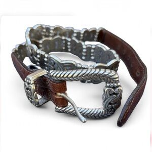 Brighton Leather And Silver Belt Size S (28)